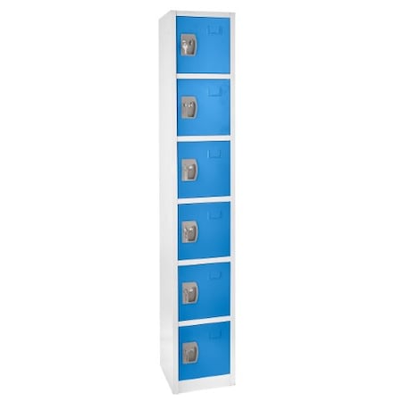 Adiroffice 72" H x 12" W 6-Compartment Steel Storage Locker ADI629-206-BLU